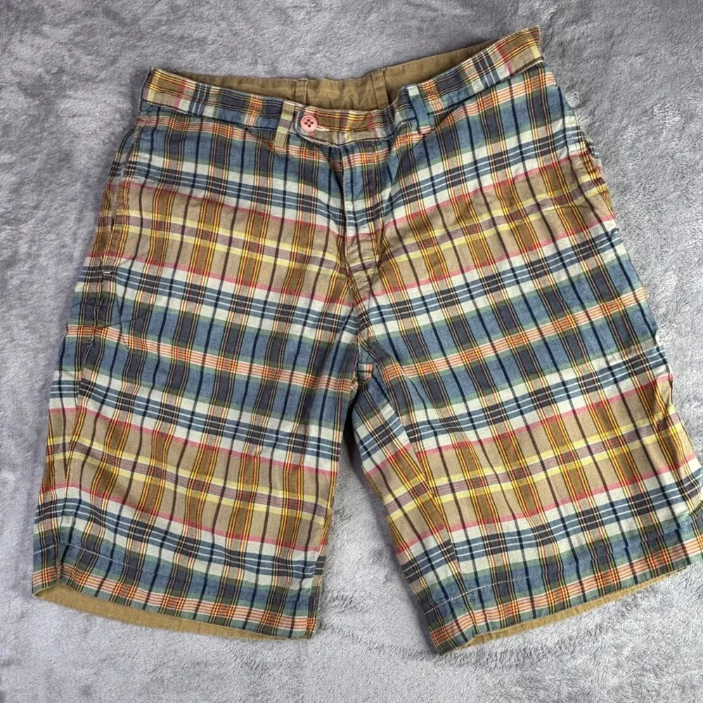 Polo Ralph Lauren Reversible Shorts Mens 34 Khaki Plaid Carpenter Chino Utility